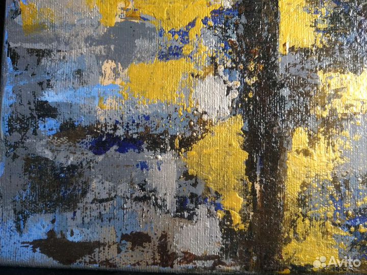 Картина абстракция Старый Дом акрил