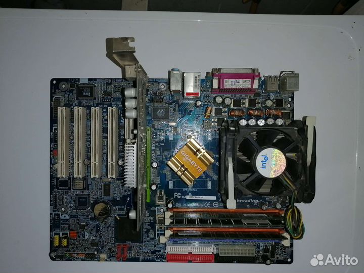 Мат. плата Socket 478 +проц. +память+видеокарта