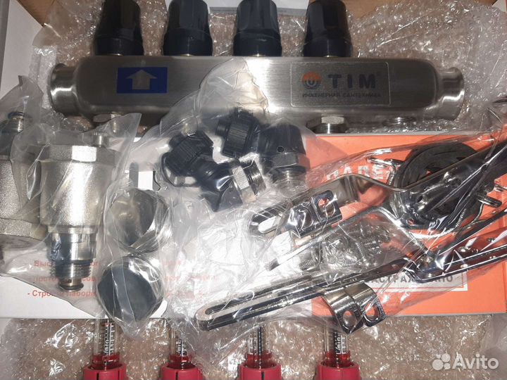 Коллектор для теплого пола на 4 контура TIM