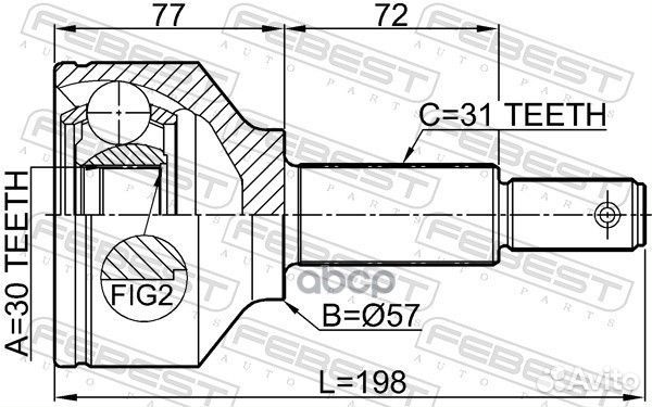 ШРУС наружный 30X57X31 ford transit 14- 2110TTF