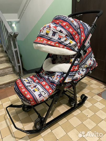 Санки коляска Ника 7-5 Бу 1 месяц
