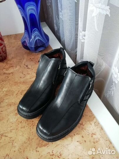 Ботинки на змейках муж новые кожаные зимние 41р