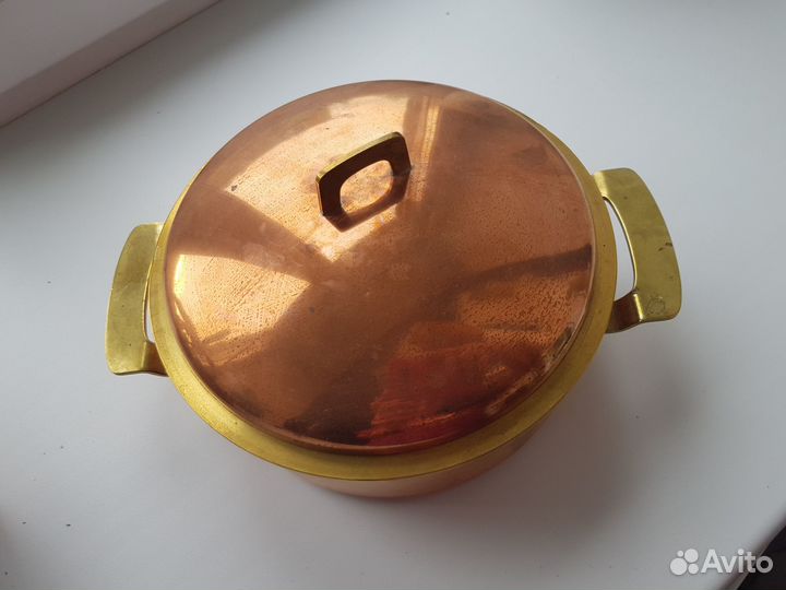 Медная кастрюля,Италия,винтаж