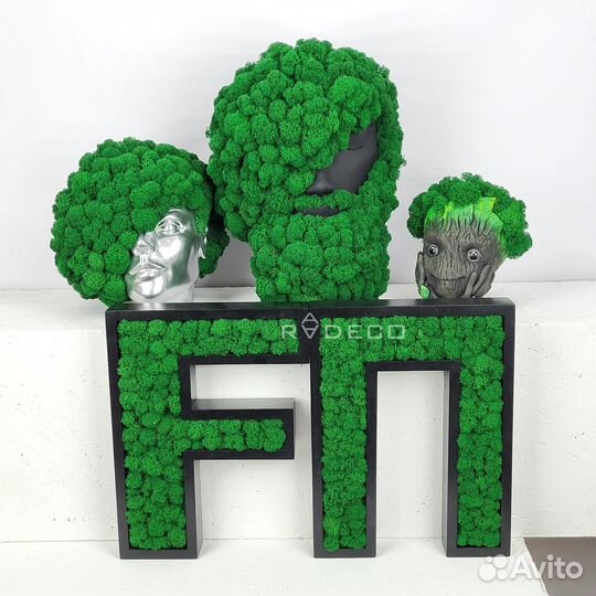 Логотип из мха надписи из мха