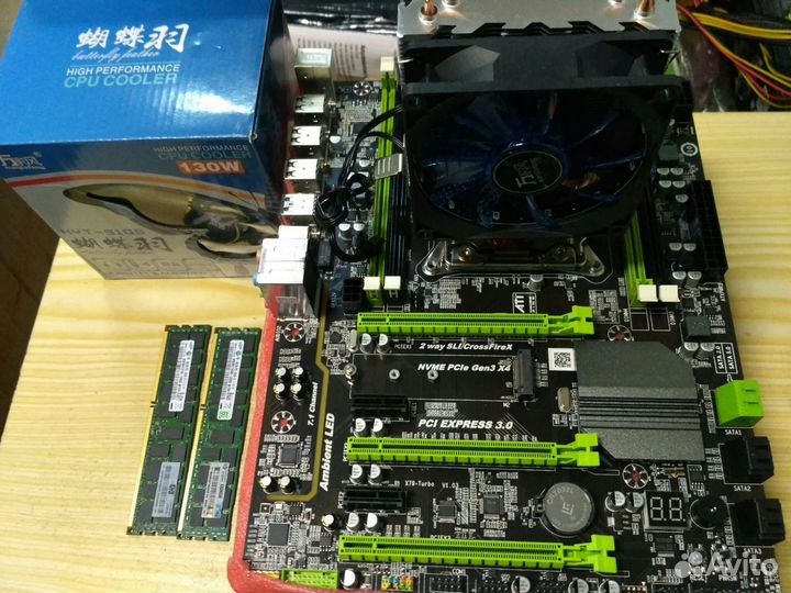 Плата 2011+xeon E5-2650 8 ядер(l7) +DDR3 16G+кулер