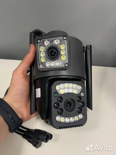 Камера видеонаблюдения 4g два объектива уличная (А