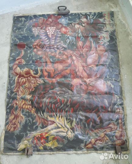 Картина маслом старая, 1960е- 70е г. с чердака