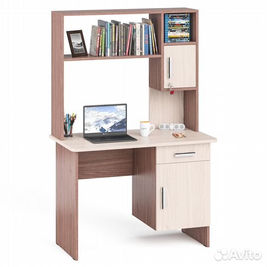 Стол письменный с надстройкой С-мд-1-09Н цвет ясен