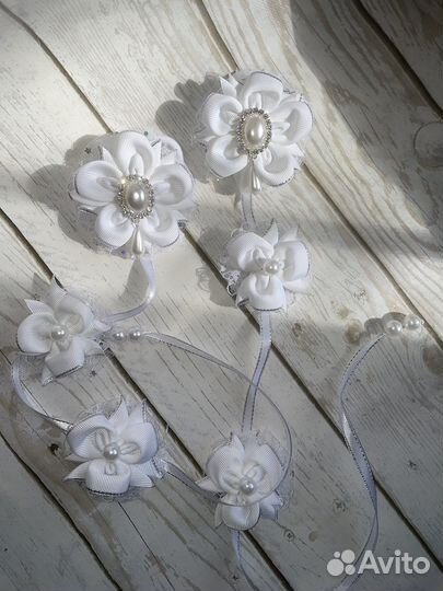 Бантики на ленте в косу