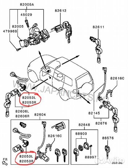 Концевик замка двери передней Паджеро 4