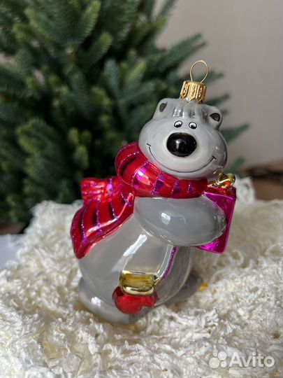 Ёлочная игрушка Миша-фигурист Польша