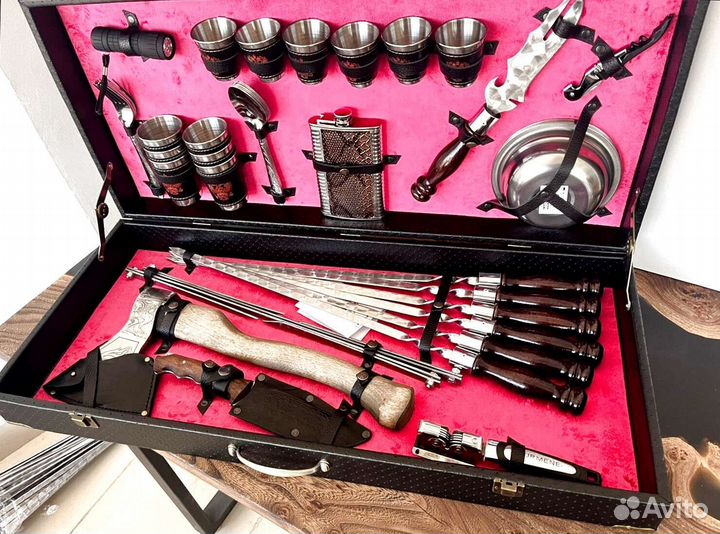 Набор подарочный для шашлыка в футляре