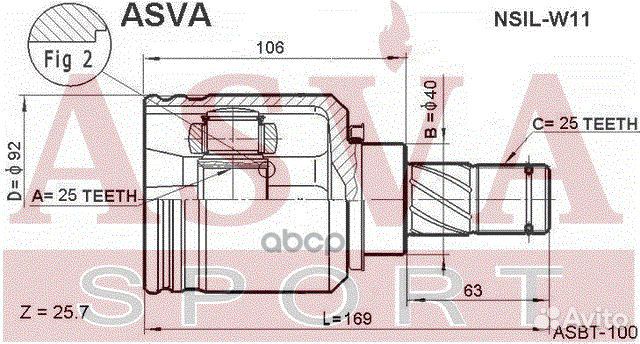 ШРУС внутренний перед лев nsilw11 asva