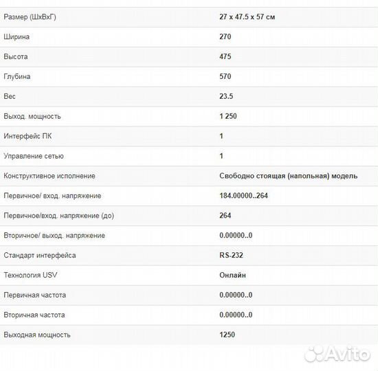 Ибп MegaLine 1,25kва
