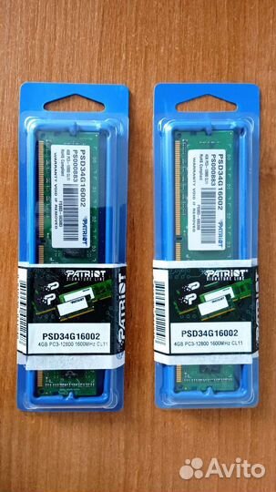 Оперативная память Patriot ddr3 8gb (2x4gb) 1600
