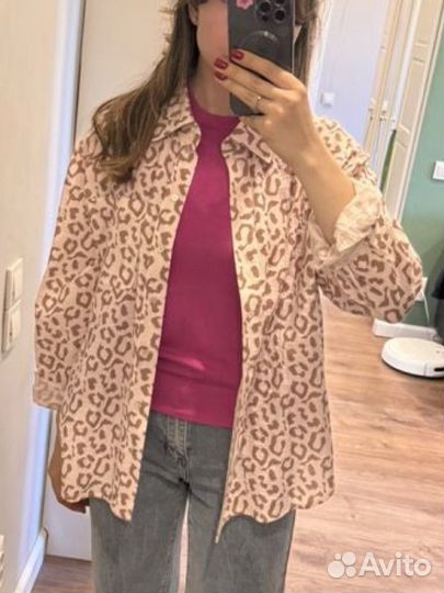 Муслиновая рубашка леопард