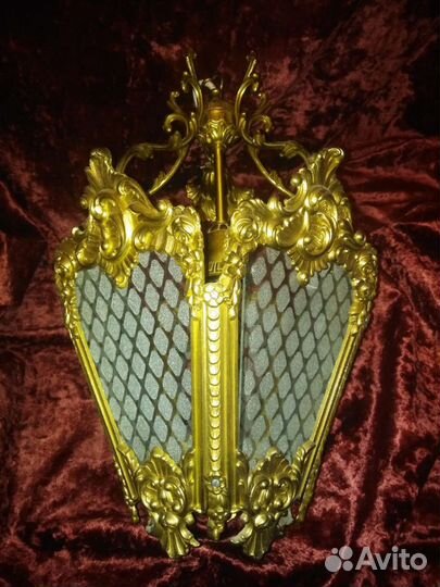 Люстра фонарь бронза СССР