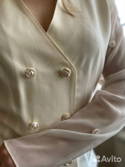 Винтажная блузка необычного фасона 46-48