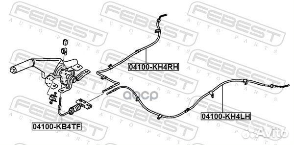 Трос ручника mitsubishi L200 05- 04100-KB4TF 04
