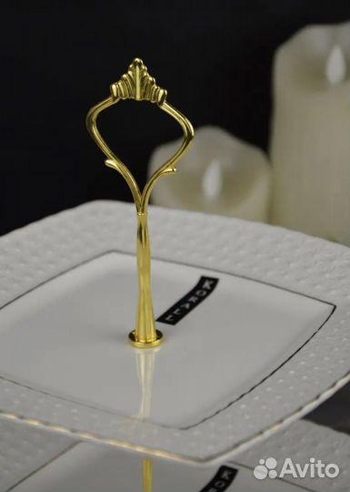 Блюдо ваза этажерка двухъярусная Коралл