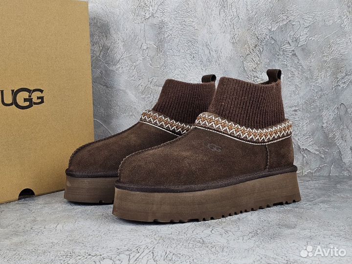 Угги женские Tazz knit шоколад