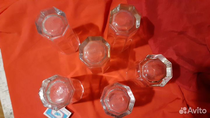 Большие стаканы бокалы 8граней 6шт современные