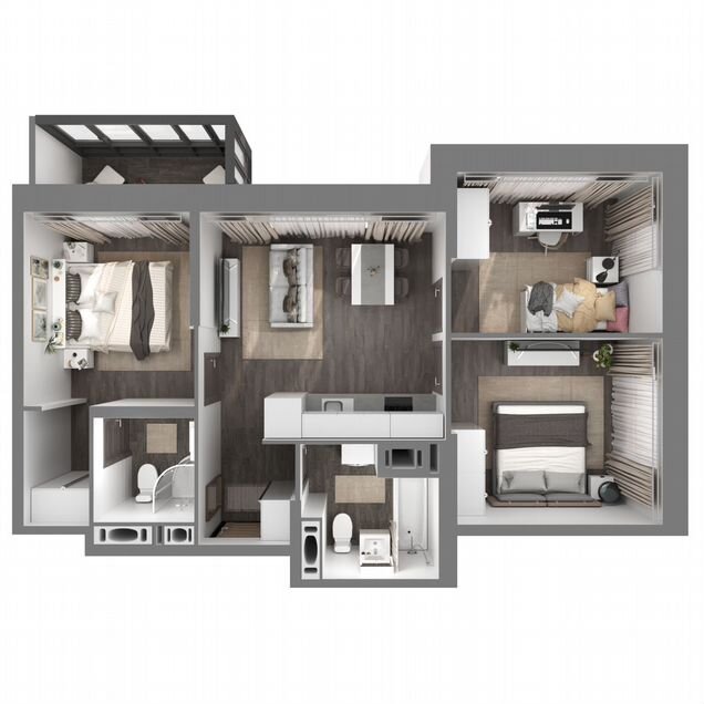 3-к. квартира, 63,4 м², 16/23 эт.