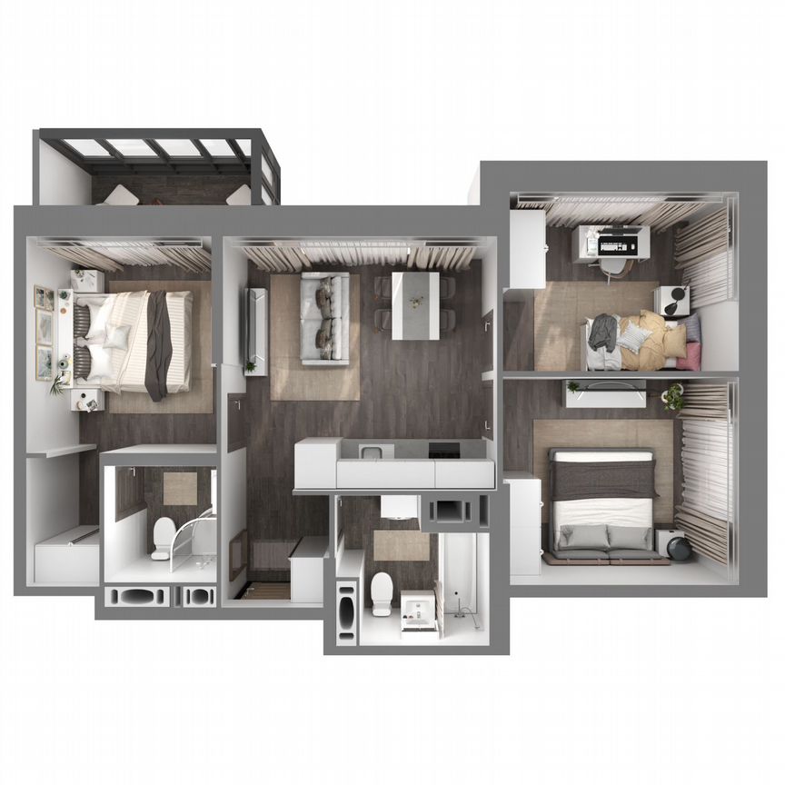 3-к. квартира, 63,4 м², 16/23 эт.