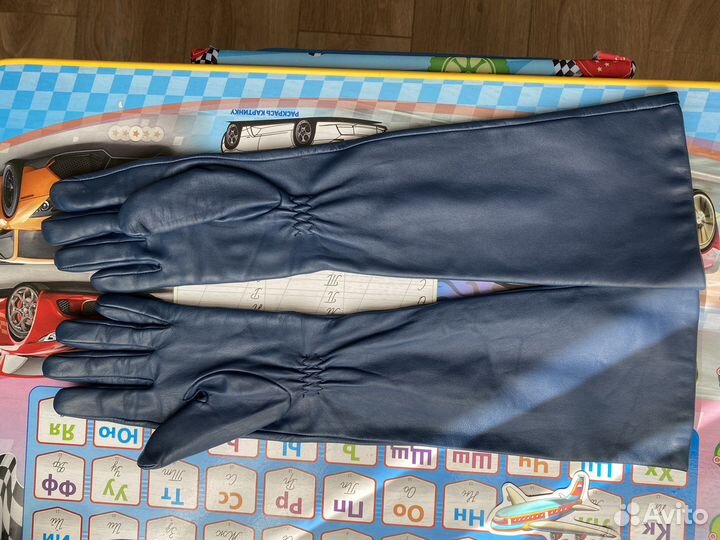 Перчатки кожаные удлиненные женские 6 размер