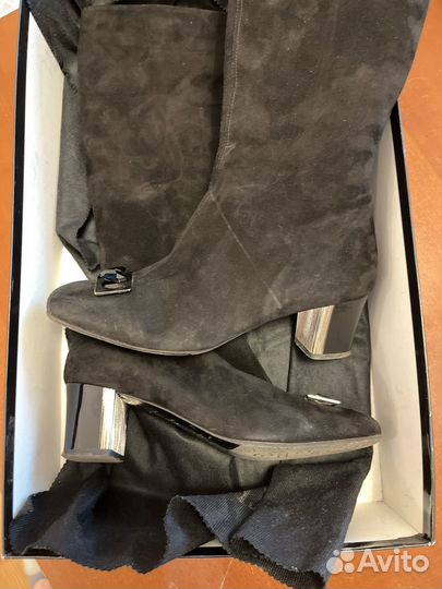 Сапоги зимние Fabiani 39 1/2 черные замшевые