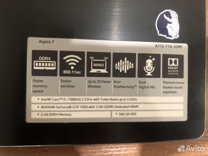 Ноутбук acer aspire 7