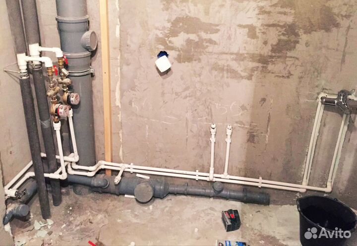 Разводка труб хвс,гвс,канализация