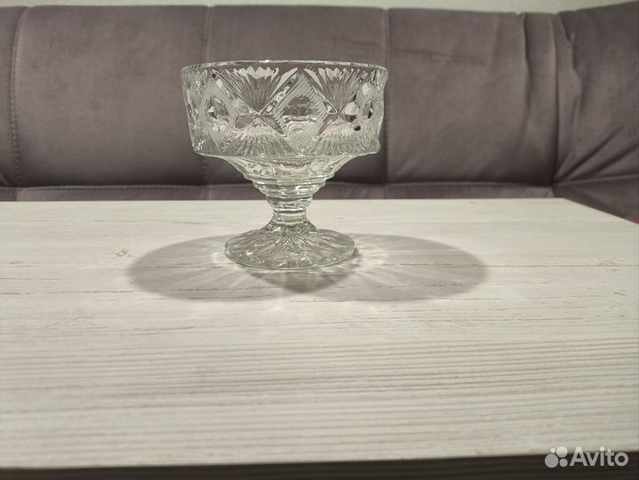 Хрустальная конфетница на ножке СССР