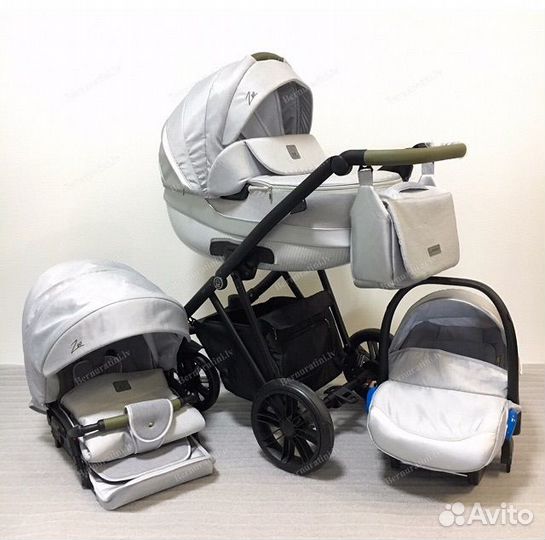 Детская коляска 3 в 1 Camarelo Zeo экокожа