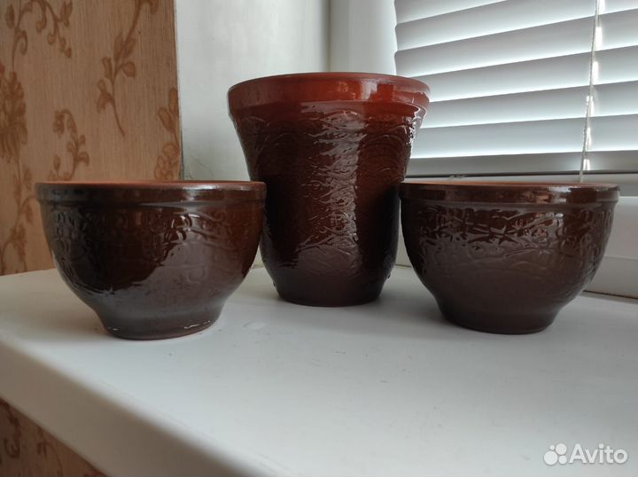 Керамические глиняные горшки, кашпо