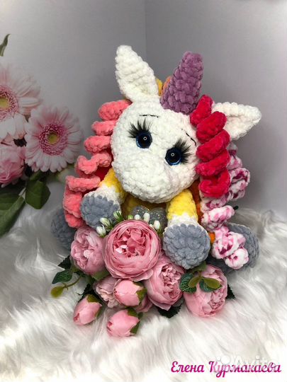 Плюшевая единорожка ручной работы
