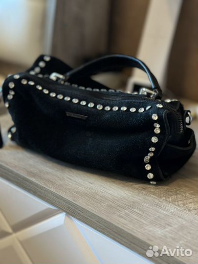 Замшевая натуральная сумка клатч