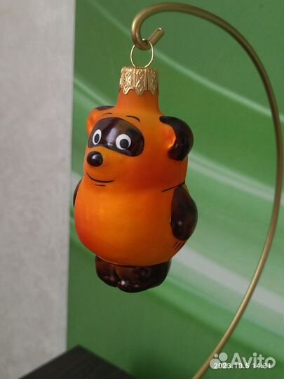 Елочная стеклянная игрушка Винни-Пух