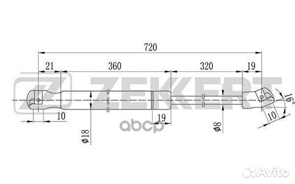 Пружина газовая капота Audi A6 III 04- Audi A6