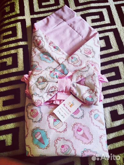 Конверт на выписку для девочки весна-лето