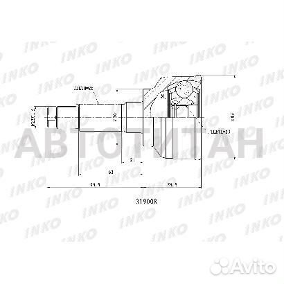 Шрус внешний 26/23 перед