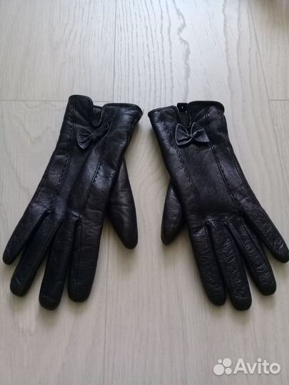 Перчатки женские кожаные