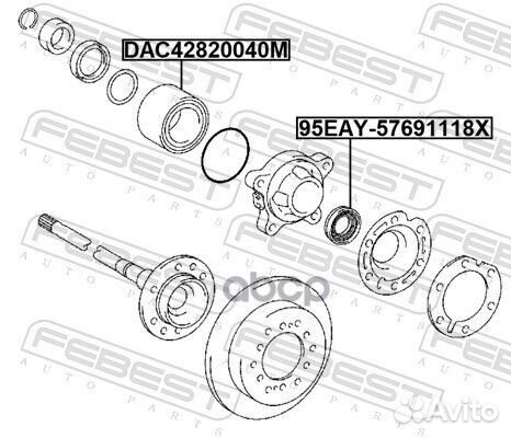 Подшипник ступицы toyota hilux 2015- задний