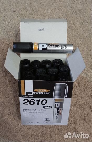 Маркер перманентный чëрный Power Line 2610