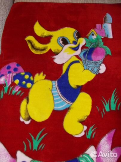 Красный детский тёплый плед размер 110x140 см
