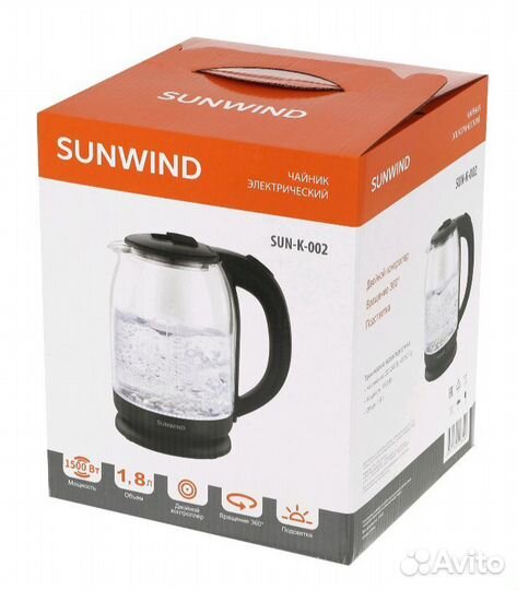 Чайник электрический Sunwind 1.8 л, с подсветкой
