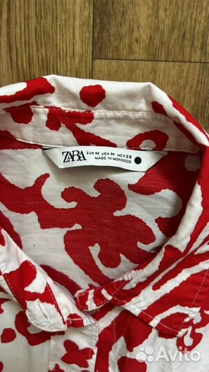Рубашка zara m хлопок