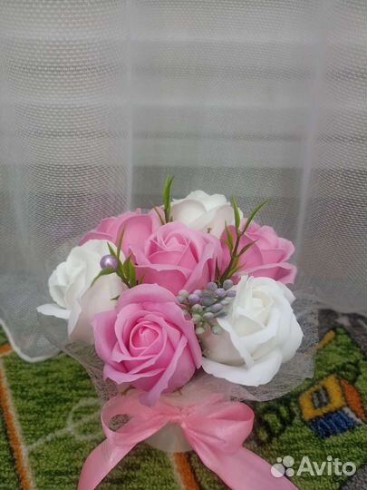 Букет из мыльных роз