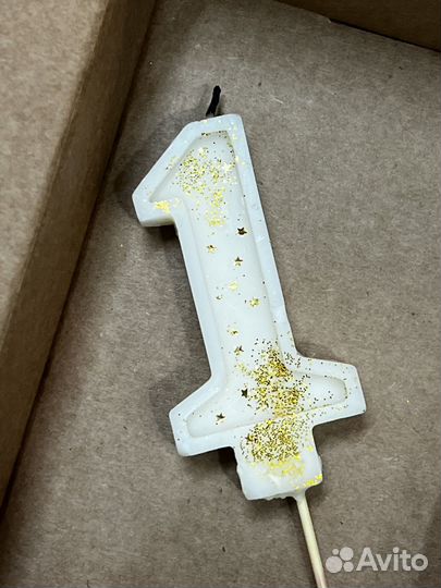 Свечка для торта цифра 1 единица