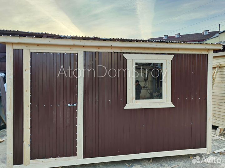 Вагончик бытовка строительная с установкой